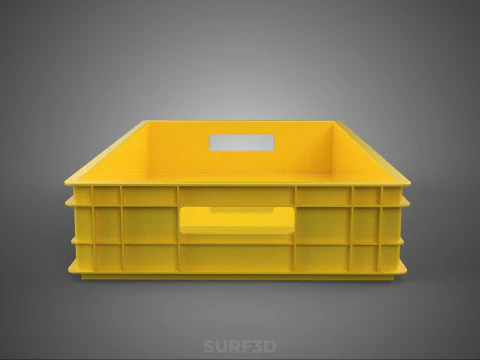 YELLOW PALLET WAREHOUSE STORAGE BOX TRAY CONTAINER SHELF TOOL 3D Model