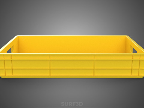 ALAT RAK CONTAINER KOTAK PENYIMPANAN GUDANG PALLET KUNING Model 3D