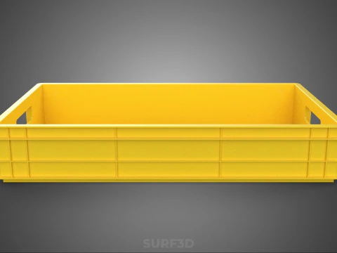 YELLOW PALLET WAREHOUSE STORAGE BOX TRAY CONTAINER SHELF TOOL 3D Model