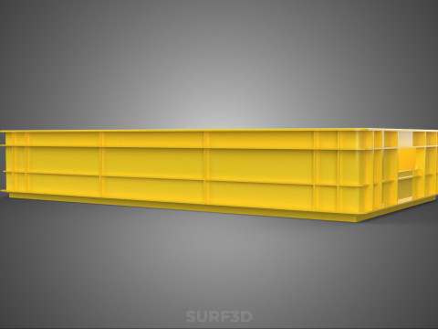 ALAT RAK CONTAINER KOTAK PENYIMPANAN GUDANG PALLET KUNING Model 3D