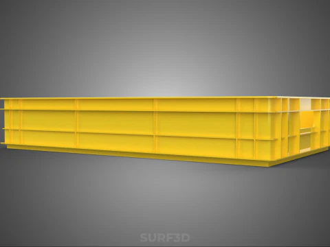 YELLOW PALLET WAREHOUSE STORAGE BOX TRAY CONTAINER SHELF TOOL 3D Model