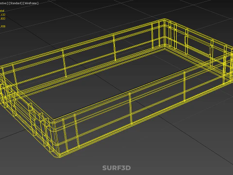 YELLOW PALLET WAREHOUSE STORAGE BOX TRAY CONTAINER SHELF TOOL 3D Model