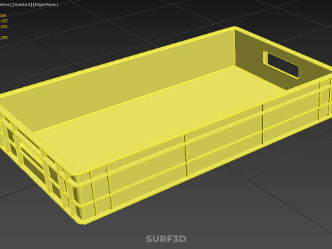 YELLOW PALLET WAREHOUSE STORAGE BOX TRAY CONTAINER SHELF TOOL 3D Model