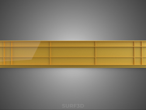 STANDARD RECTANGULAR YELLOW PLASTIC CRATE BOX HANDHOLD CONTAINER 3D Model