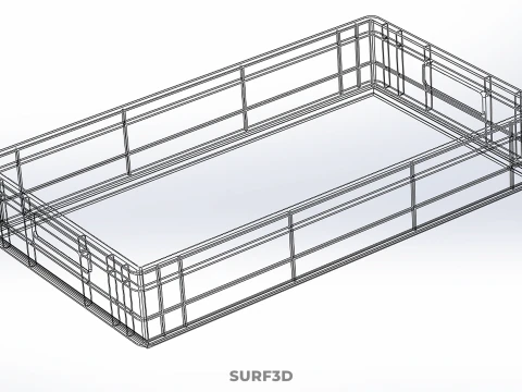 STANDARD RECTANGULAR YELLOW PLASTIC CRATE BOX HANDHOLD CONTAINER 3D Model