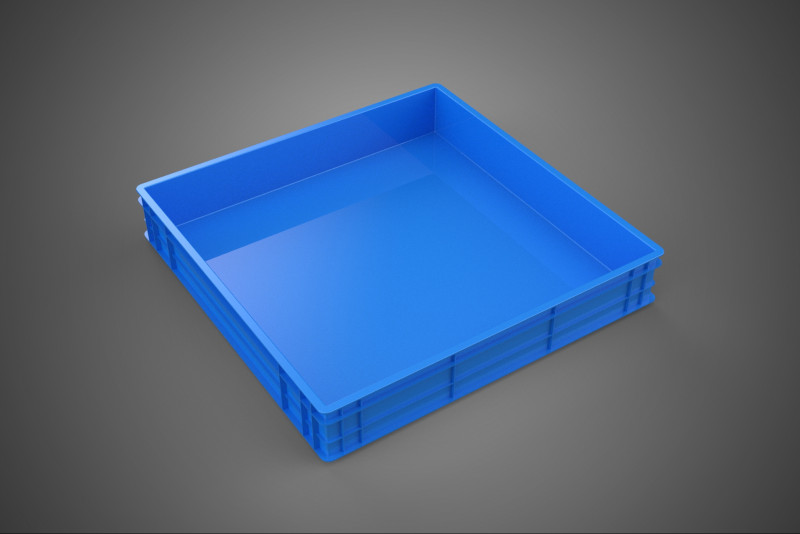STANDARD SQUARE BLUE SHALLOW PALLET STORAGE PLASTIC CRATE BOX 3D Model .c4d .max .obj .3ds .fbx .stl .blend 