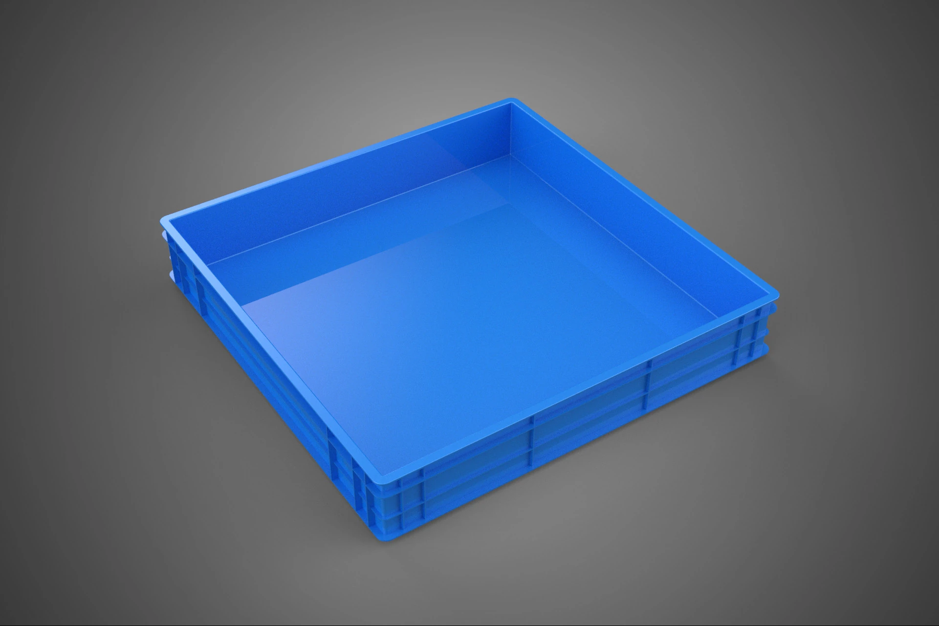STANDARD SQUARE BLUE SHALLOW PALLET STORAGE PLASTIC CRATE BOX 3D Model .c4d .max .obj .3ds .fbx .stl .blend 