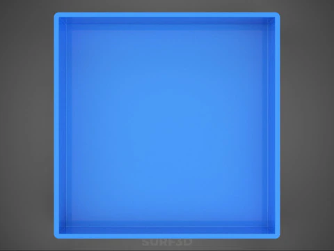 STANDARD SQUARE BLUE SHALLOW PALLET STORAGE PLASTIC CRATE BOX 3D Model