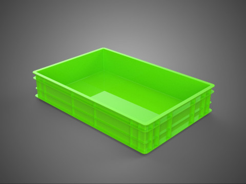 STANDAARD GROENE ONDIEP PALLETOPSLAG KUNSTSTOF KRATENDOOS LADEBAK 3D Model