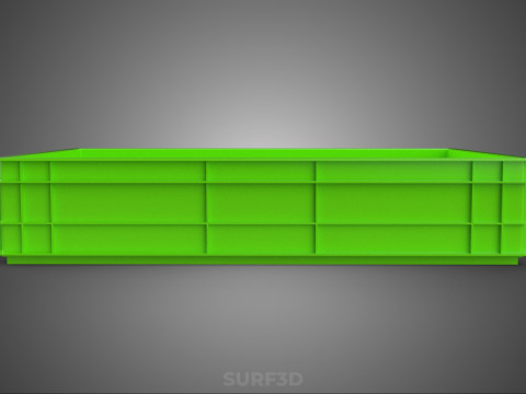 STANDAR HIJAU PALLET DANGKAL PENYIMPANAN KOTAK BAKI PLASTIK TEMPAT BAKI Model 3D