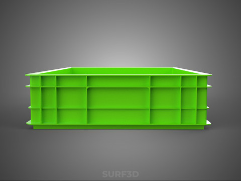 STANDAR HIJAU PALLET DANGKAL PENYIMPANAN KOTAK BAKI PLASTIK TEMPAT BAKI Model 3D