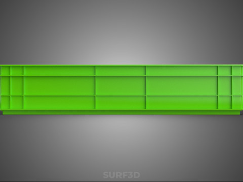 STANDAR HIJAU PALLET DANGKAL PENYIMPANAN KOTAK BAKI PLASTIK TEMPAT BAKI Model 3D