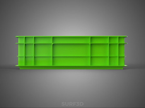 STANDAR HIJAU PALLET DANGKAL PENYIMPANAN KOTAK BAKI PLASTIK TEMPAT BAKI Model 3D