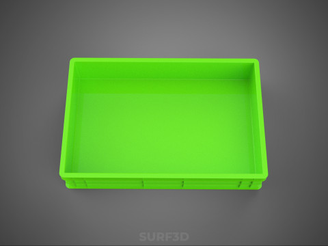 STANDAR HIJAU PALLET DANGKAL PENYIMPANAN KOTAK BAKI PLASTIK TEMPAT BAKI Model 3D