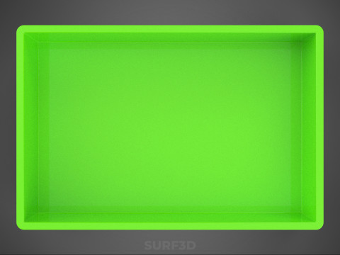 STANDAR HIJAU PALLET DANGKAL PENYIMPANAN KOTAK BAKI PLASTIK TEMPAT BAKI Model 3D