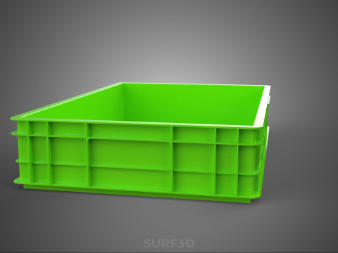 STANDAR HIJAU PALLET DANGKAL PENYIMPANAN KOTAK BAKI PLASTIK TEMPAT BAKI Model 3D