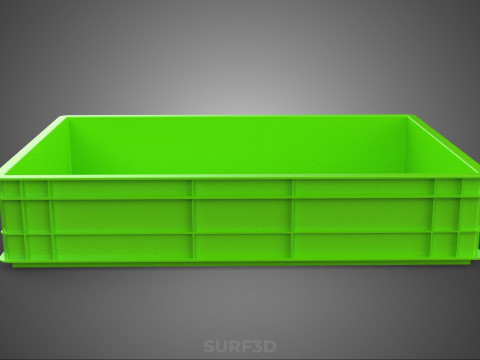 STANDAR HIJAU PALLET DANGKAL PENYIMPANAN KOTAK BAKI PLASTIK TEMPAT BAKI Model 3D