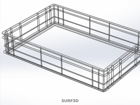 STANDAR HIJAU PALLET DANGKAL PENYIMPANAN KOTAK BAKI PLASTIK TEMPAT BAKI Model 3D