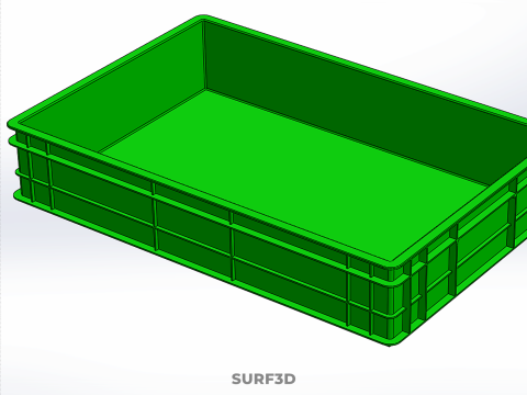 STANDAR HIJAU PALLET DANGKAL PENYIMPANAN KOTAK BAKI PLASTIK TEMPAT BAKI Model 3D