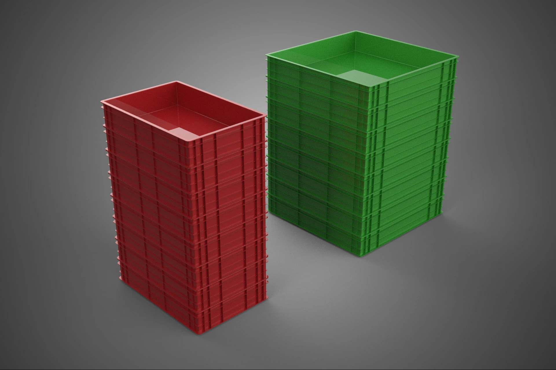 STACK STACKED PLASTIC PALLET SHALLOW CRATE BOX CONTAINER STORAGE 3D Model .c4d .max .obj .3ds .fbx .stl .blend 