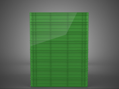 堆叠式塑料托盘浅板条箱容器储存 3D 模型