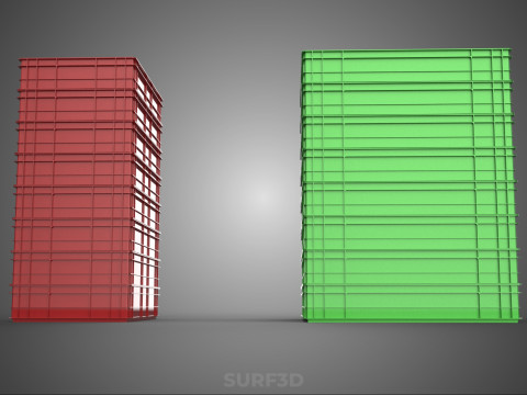 堆叠式塑料托盘浅板条箱容器储存 3D 模型