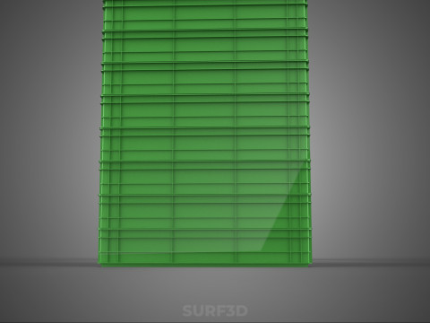 堆叠式塑料托盘浅板条箱容器储存 3D 模型