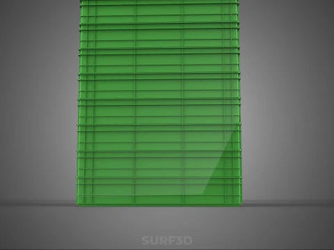 STACK STACKED PLASTIC PALLET SHALLOW CRATE BOX CONTAINER STORAGE 3D Model