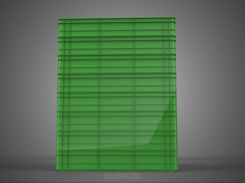 堆叠式塑料托盘浅板条箱容器储存 3D 模型