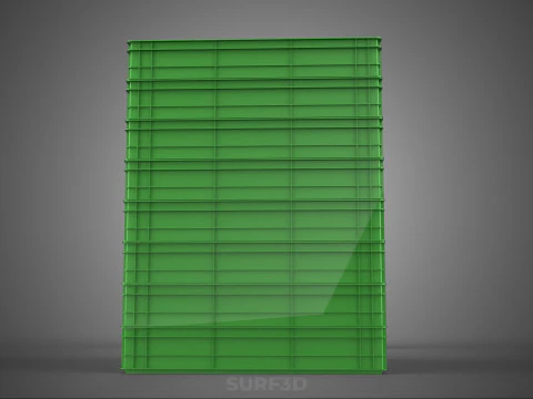 STACK STACKED PLASTIC PALLET SHALLOW CRATE BOX CONTAINER STORAGE 3D Model