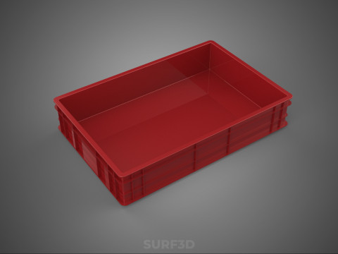 堆叠式塑料托盘浅板条箱容器储存 3D 模型