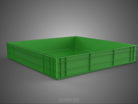 堆叠式塑料托盘浅板条箱容器储存 3D 模型