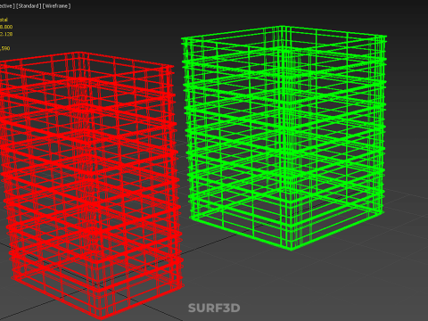 堆叠式塑料托盘浅板条箱容器储存 3D 模型