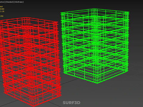 STACK STACKED PLASTIC PALLET SHALLOW CRATE BOX CONTAINER STORAGE 3D Model