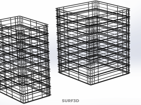 堆叠式塑料托盘浅板条箱容器储存 3D 模型
