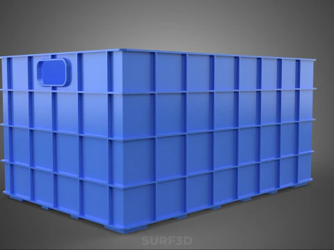 BLUE STACKABLE EMPTY BOTTLE CARRIER PLASTIC CRATE BOX CONTAINER 3D Model