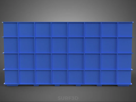 BLUE STACKABLE EMPTY BOTTLE CARRIER PLASTIC CRATE BOX CONTAINER 3D Model