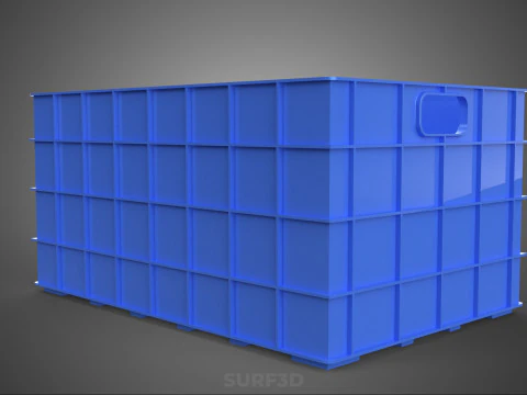 BLUE STACKABLE EMPTY BOTTLE CARRIER PLASTIC CRATE BOX CONTAINER 3D Model
