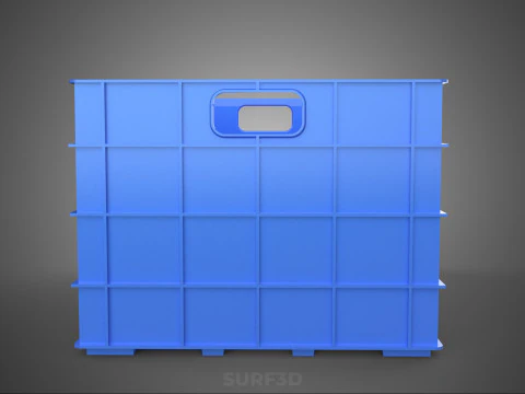 BLUE STACKABLE EMPTY BOTTLE CARRIER PLASTIC CRATE BOX CONTAINER 3D Model