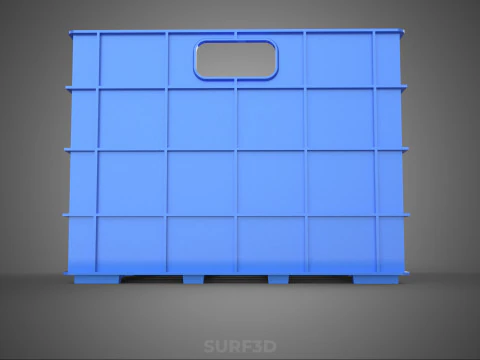 BLUE STACKABLE EMPTY BOTTLE CARRIER PLASTIC CRATE BOX CONTAINER 3D Model