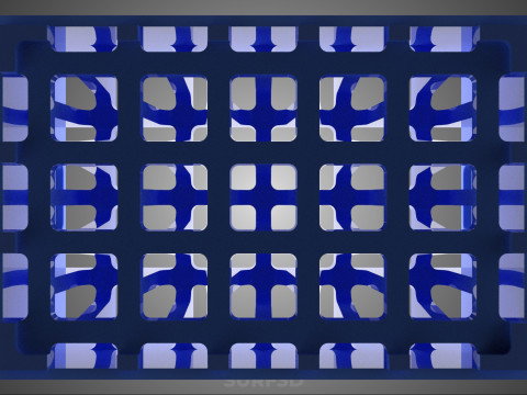 青色のスタッカブル空ボトルキャリアプラスチック木枠ボックスコンテナ 3Dモデル