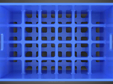 BLUE STACKABLE EMPTY BOTTLE CARRIER PLASTIC CRATE BOX CONTAINER 3D Model
