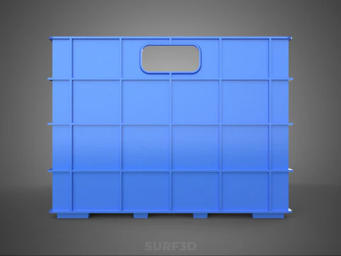 BLUE STACKABLE EMPTY BOTTLE CARRIER PLASTIC CRATE BOX CONTAINER 3D Model