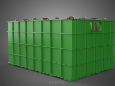 GREEN BOTTLE CARRIER PLASTIC CRATE BOX CONTAINER STORAGE TRAY 3D Model