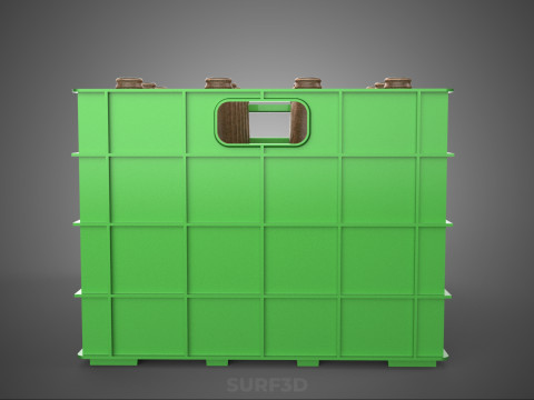 GREEN BOTTLE CARRIER PLASTIC CRATE BOX CONTAINER STORAGE TRAY 3D Model