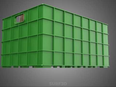 GREEN BOTTLE CARRIER PLASTIC CRATE BOX CONTAINER STORAGE TRAY 3D Model