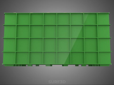 GREEN BOTTLE CARRIER PLASTIC CRATE BOX CONTAINER STORAGE TRAY 3D Model