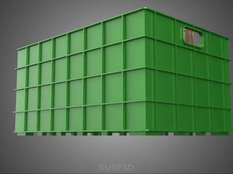 GREEN BOTTLE CARRIER PLASTIC CRATE BOX CONTAINER STORAGE TRAY 3D Model