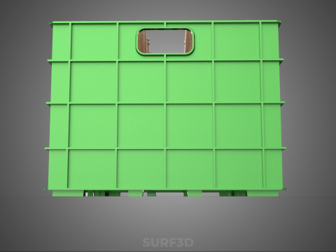 GREEN BOTTLE CARRIER PLASTIC CRATE BOX CONTAINER STORAGE TRAY 3D Model
