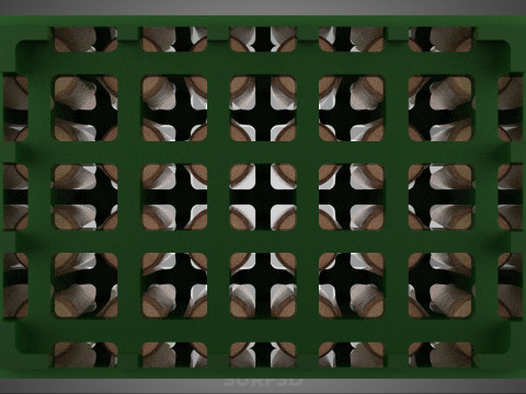 GREEN BOTTLE CARRIER PLASTIC CRATE BOX CONTAINER STORAGE TRAY 3D Model